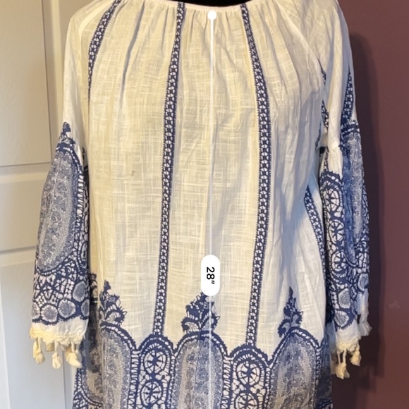Fun cotton blue and white tunic - Picture 2 of 6